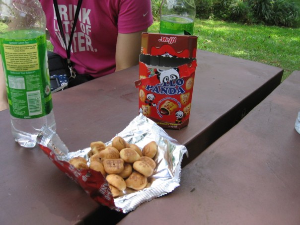 Picnic... water and biscuits..haha